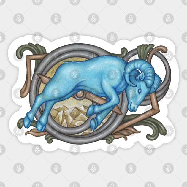 Aries Ram Sticker by valerieanderson